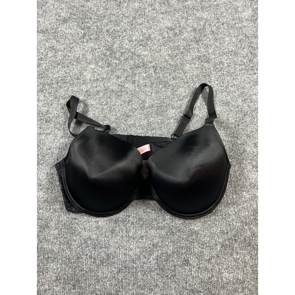 Juicy Couture Intimates Underwire T Shirt Bra Womens 38DD Black Lace Wing Padded